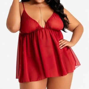Ashley Stewart Babydoll & Thong Lingerie Set NWT Size 1X & 3X